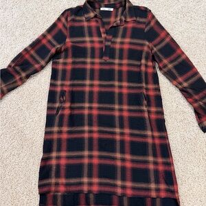 Plaid Long Sleeve Dress